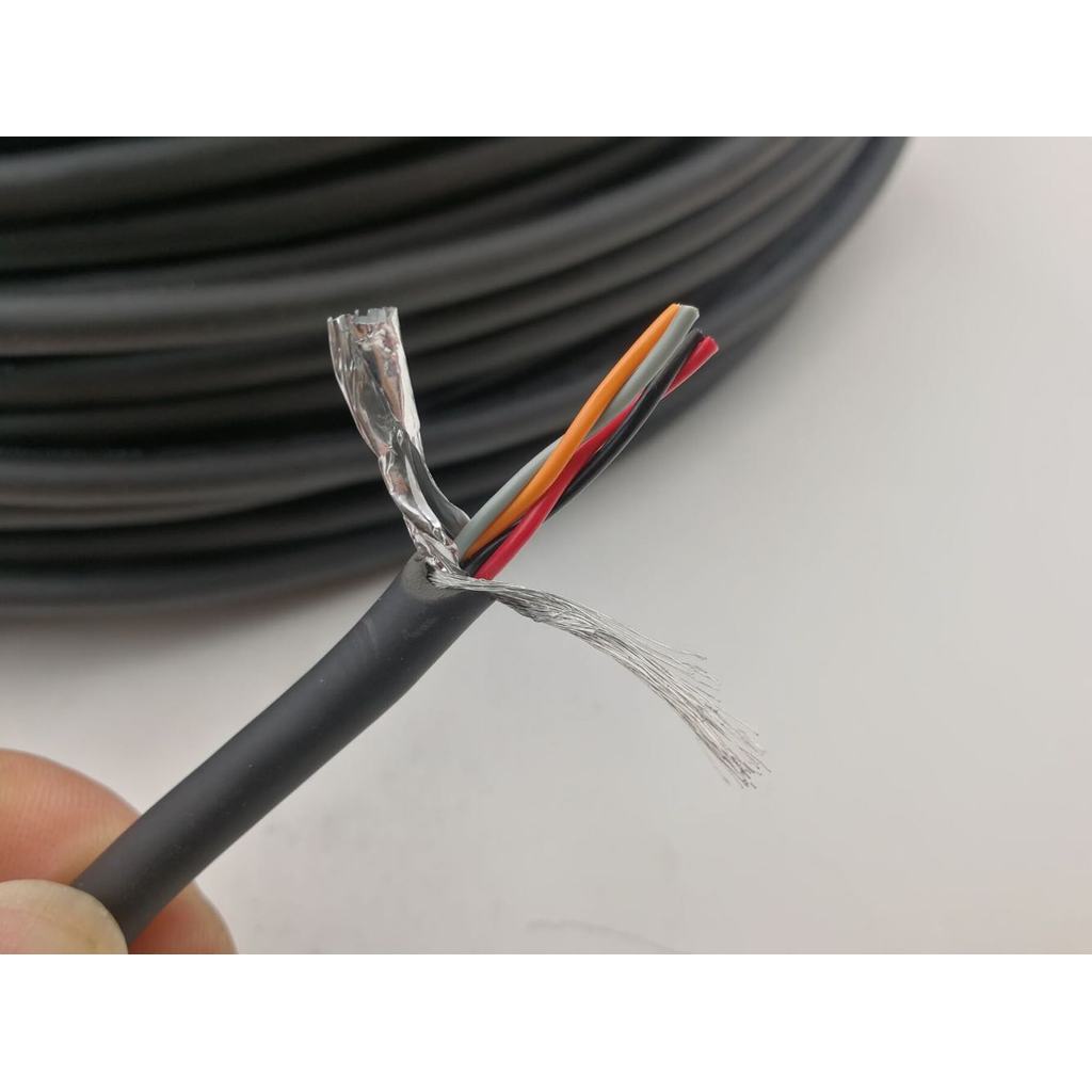 4-Core 22AWG ยืดหยุ่น Shielding Line 4-Core Control Line Encoder Line 4-Core 2 คู่ Twisted คู่ Shiel