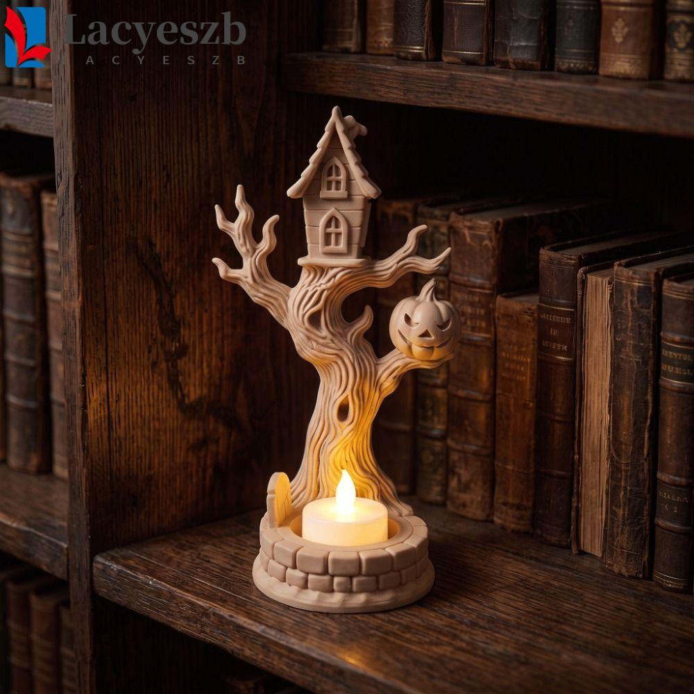 LACYESZB เครื่องประดับสาขาต้นไม้ฮาโลวีน, การพิมพ์ 3D ตกแต่งฟักทองสาขาเชิงเทียน,ตกแต่งโต๊ะพลาสติก Retro สาขาบ้านเชิงเทียนตกแต่งโต๊ะ