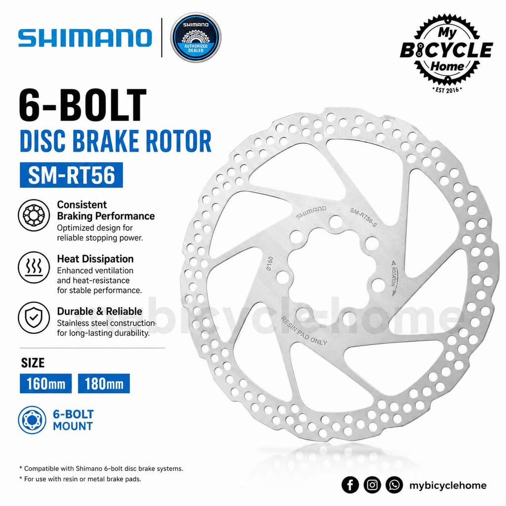 SHIMANO DEORE DISC BRAKE ROTOR SM-RT56 6 BOLT