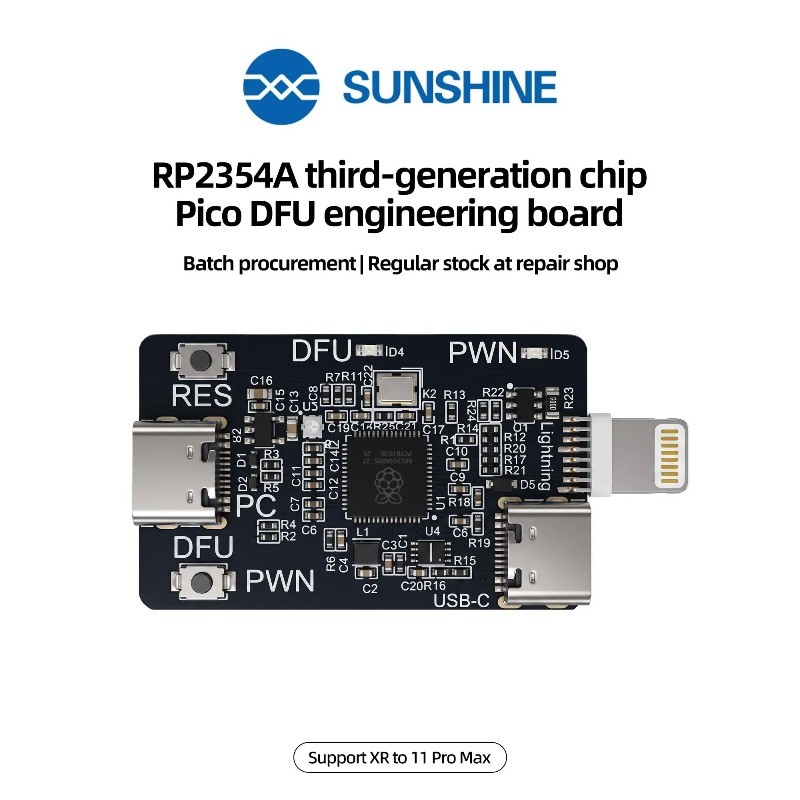 SUNSHINE RP2354A Third-Gen Chip Pico DFU วิศวกรรม Board One-Click DFU PWND USB‐Liter8 โหมดสีม่วงเครื