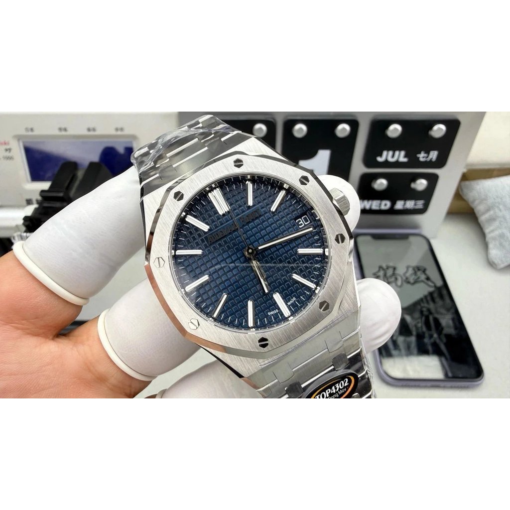 พร้อมสต็อก Aibi 15510 Steel King ap Aibi Royal Oak 15510 Cal4302 การเคลื่อนไหวแบบครบวงจร