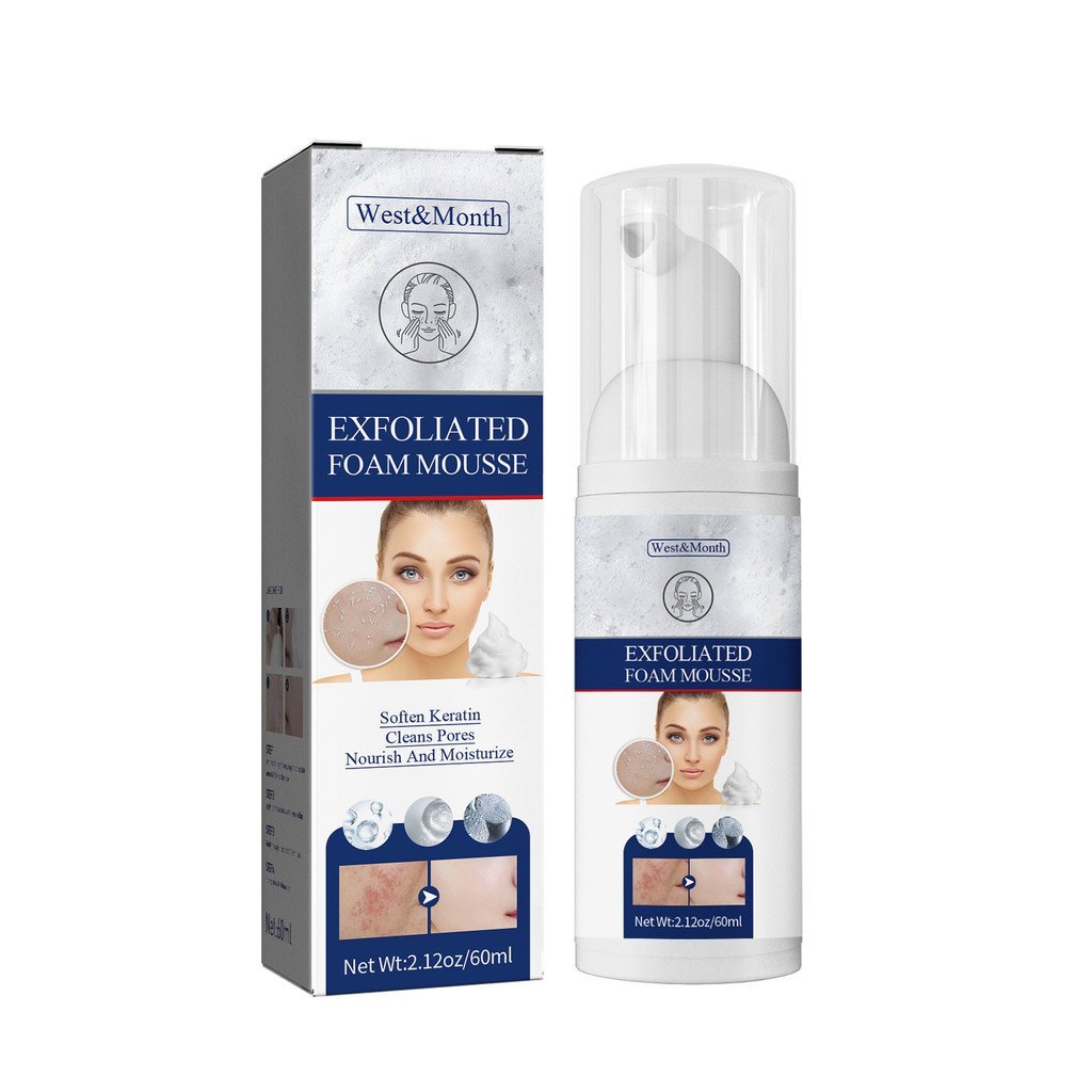 West & Month Exfoliating Mousse ทําความสะอาดรูขุมขนควบคุมน้ํามันทําความสะอาดอ่อนโยนขัดผิวสิวหัวดําผิ