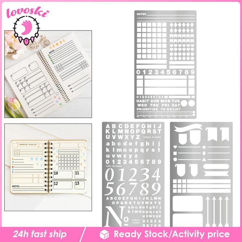 [Lovoski] Metal Journal Stencil Template ภาพวาดมัลติฟังก์ชั่น Stencil Journal Supplies