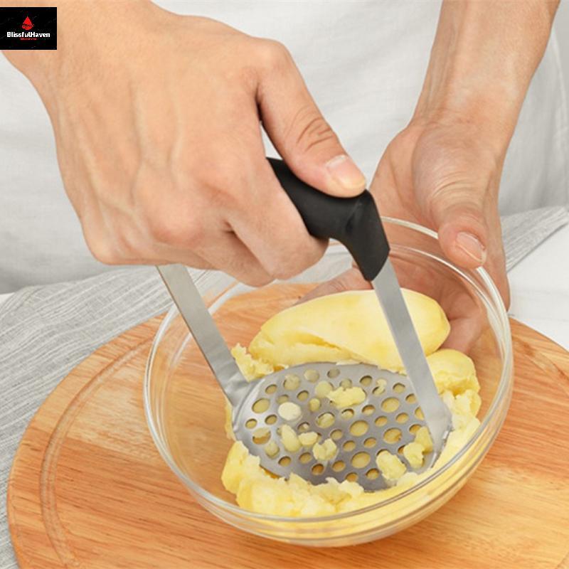 สแตนเลสมันฝรั่ง Pusher Pressed Potato Masher Ricer Puree น้ําผลไม้ Maker Smooth มันฝรั่งบด Crusher อุปกรณ์ครัว