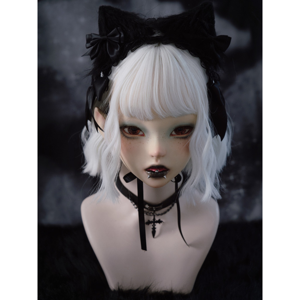 Monster Candy Accessories Collection Original Handmade Plush Cat Ears Animal Ears Bow Headband Black