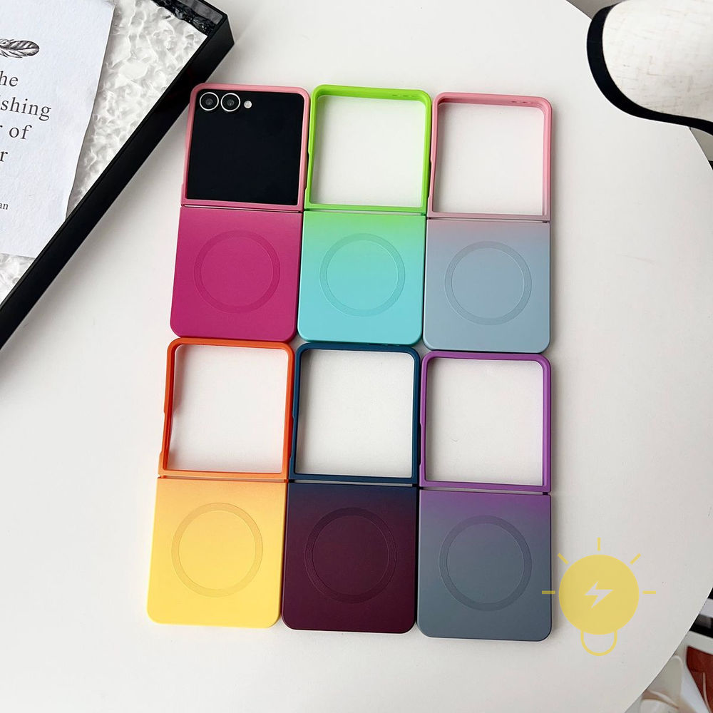 For Z Flip 8 case เคสมือถือ Magnetic TPU Gradient Color Soft Gradient Color เคส Phone Case For SAMSU