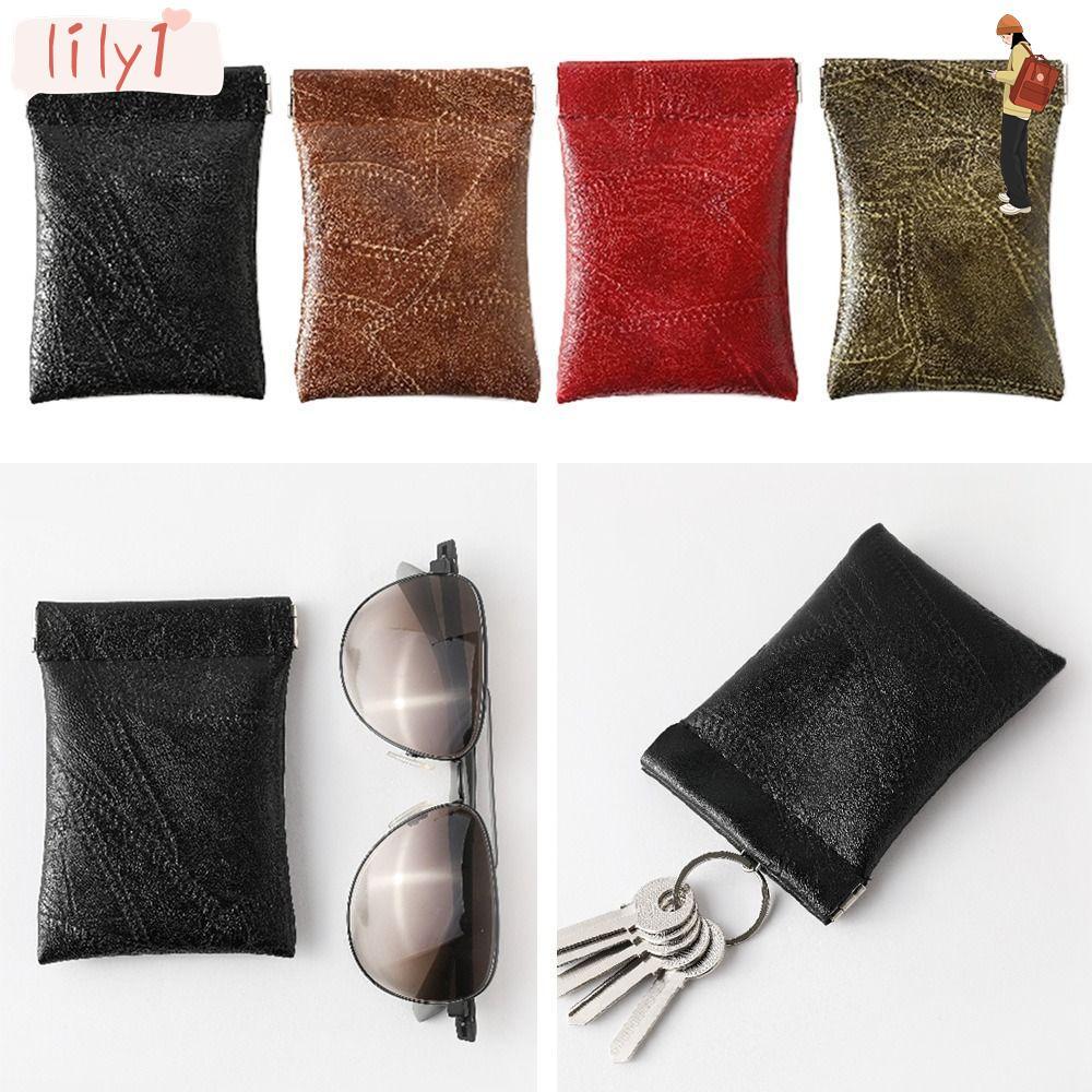 LILY Wallet, Mini Solid Coin Purse, Wallet Pouch PU Leather Wallet Pouch Women Men