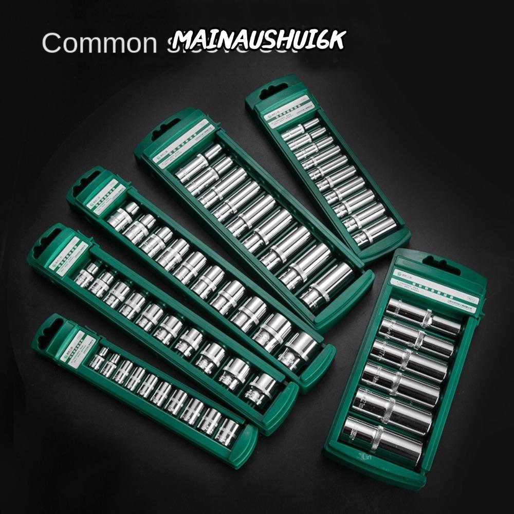 MAINAUSHUI6K Hex Socket, สั้นยาว 1/4 3/8 1/2 ชุดหัวประแจ,ผู้ถือ Chrome Vanadium Steel Ratchet เครื่อ