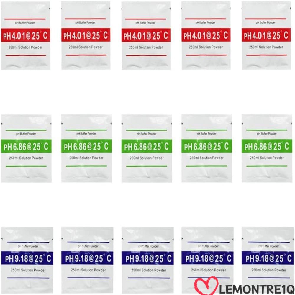 LEMONTREE 15 ชิ้น PH Meter Calibration Solution Powder, Point 3 ประเภท PH 6.86 PH Buffer Solution Po