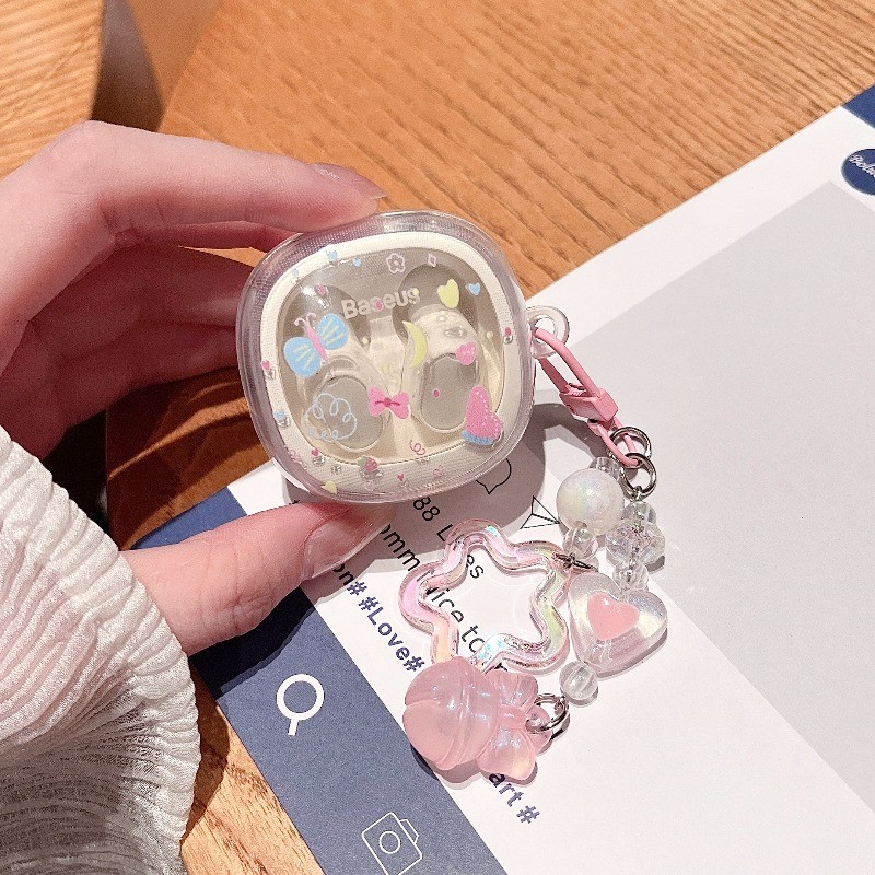 ดาวน่ารัก 3D Apple TPU สําหรับ Baseus Bowie WM02 WM02S WM01S หูฟังอุปกรณ์เสริมแขนป้องกันฝาครอบ Funda