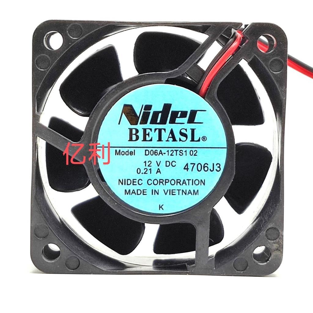 Nidec D06A-12TS1 02 12V 0.21A พัดลมระบายความร้อนอินเวอร์เตอร์ Fuji