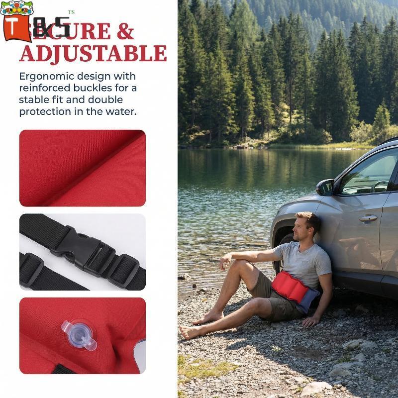 T&S Safety Swim Belt Adjustable Inflatable Floating Aid Training Support for Pool Swimming Beginners