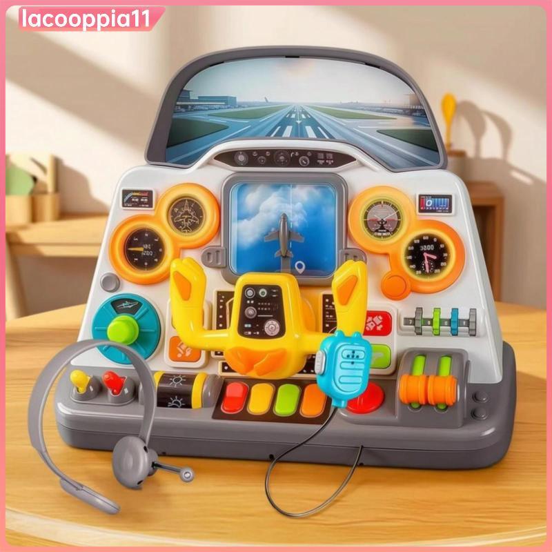 [lacooppia11] เครื่องบินห้องนักบินของเล่น Interactive Flight Simulator ของเล่น Cockpit Dashboard แผง