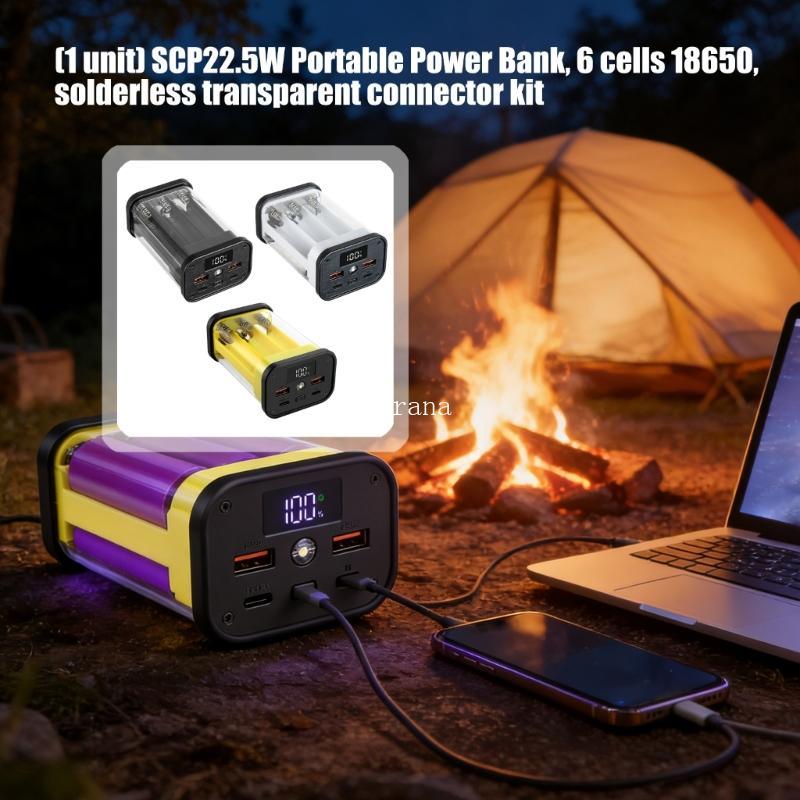 MT PowerBank Kit สําหรับ 6 18650 เซลล์โปร่งใสชุดเพิ่ม DIY ประสบการณ์สําหรับผู้เริ่มต้นและงานอดิเรก