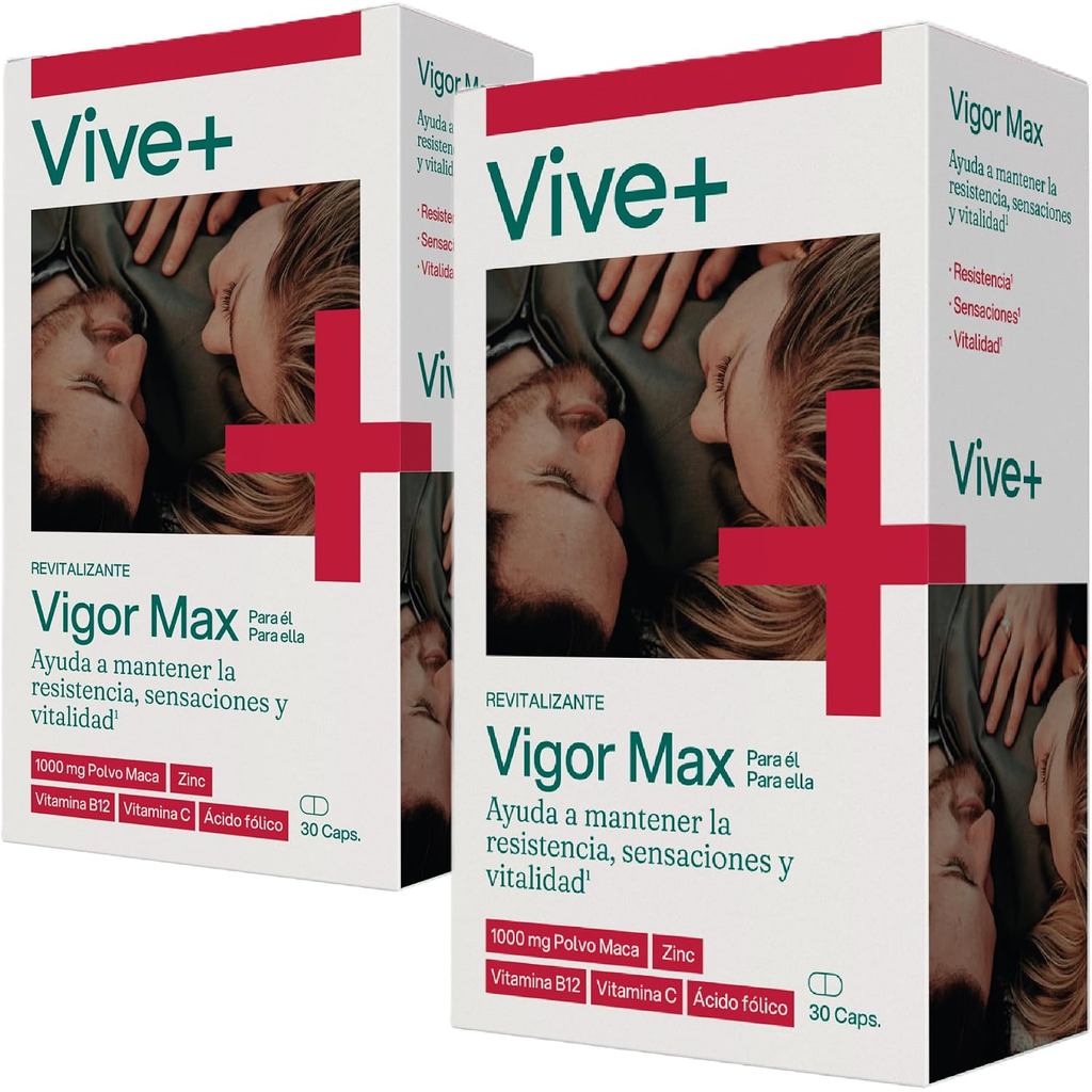 Vive+Vigor Max-Supplement ประกอบด้วย Andes Maca, L-Arginine, Ginseng and Vitamin C, E, B12 และ B9-En
