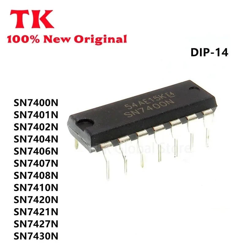 10PCS SN7400N SN7401N SN7402N SN7404N SN7406N SN7407N SN7408N SN7410N SN7420N SN7421N SN7427N DIP14 