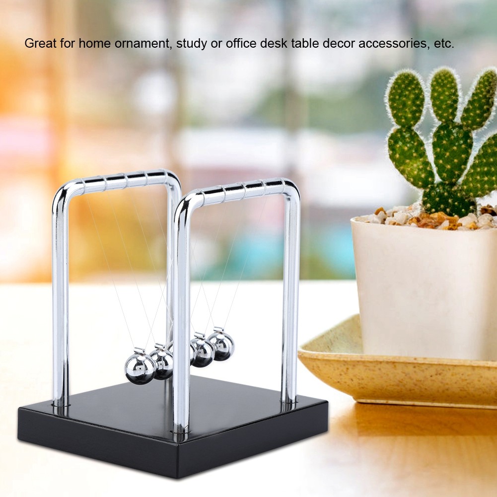 Newton Cradle Newton s Balance Balls 5 โลหะสําหรับสํานักงานวิทยาศาสตร์ลูกตุ้มเครื่องประดับของเล่น