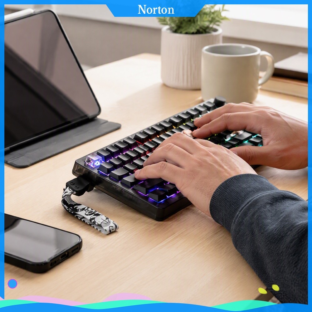 ❦HW QK75 PBT Keycaps ปะเก็นคีย์บอร์ดแบบกลไก 81 คีย์ไร้สาย RGB