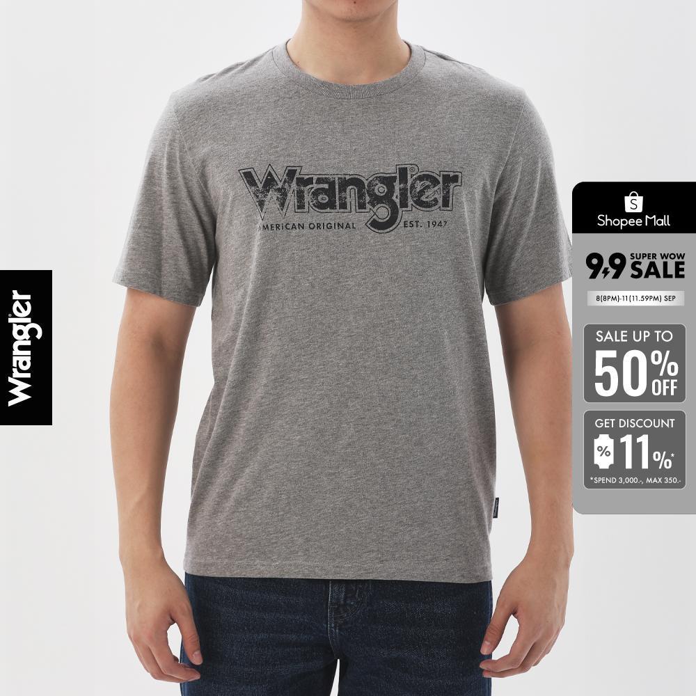 WRANGLER เสื้อยืดแขนสั้นผู้ชาย รุ่น WR F525MTSSF67 สีเทา
