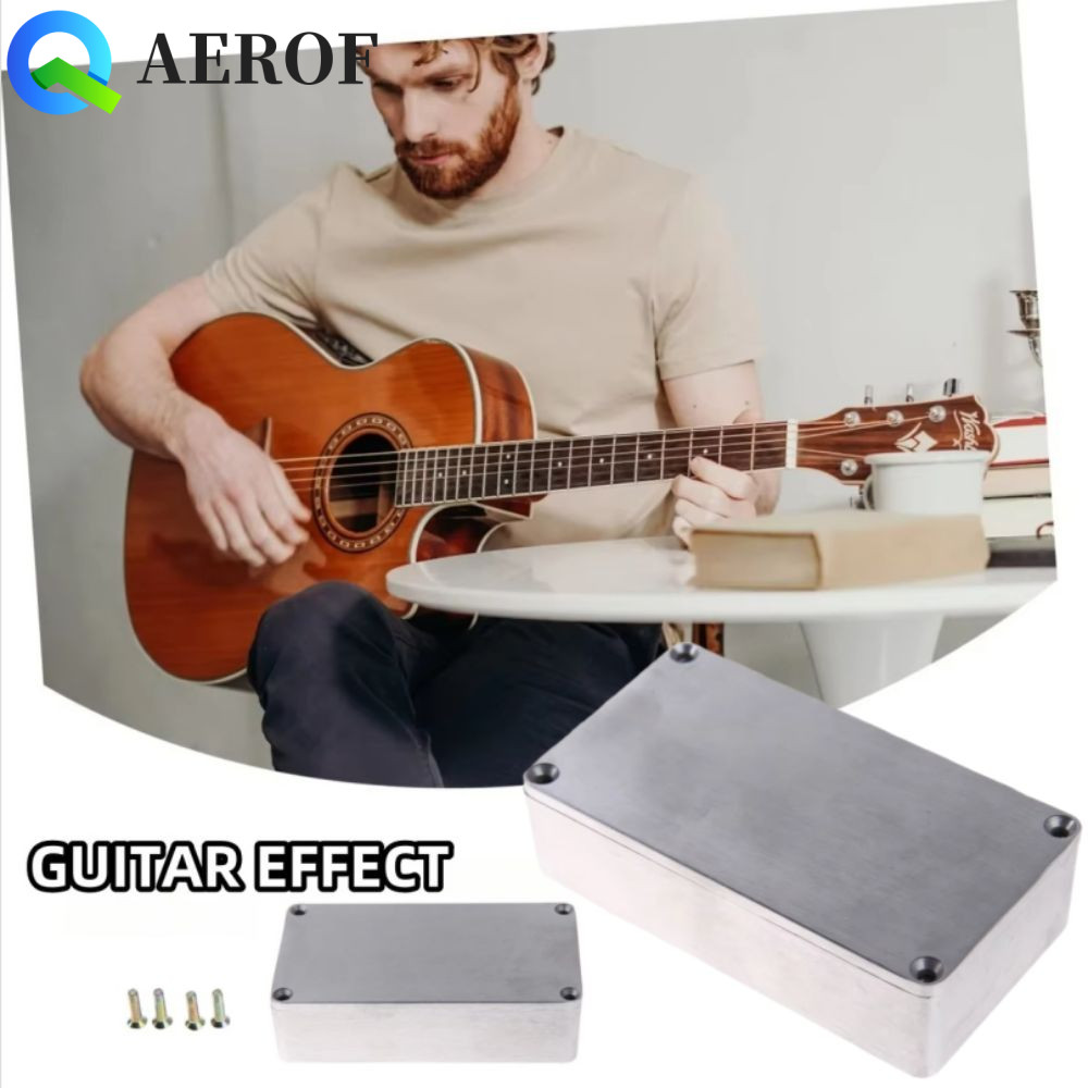 กล่องเหยียบเอฟเฟกต์ AEROF, กล่องอลูมิเนียม 1590B, เปลี่ยนมืออาชีพพร้อมสกรู เคสเอฟเฟกต์กีตาร์สีเงิน 1