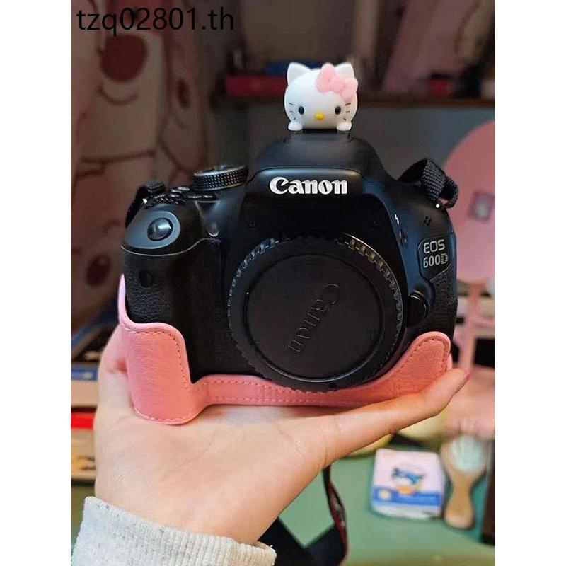 Canon 80D 850D เคสหนังลายวัวฐานสีเขียว