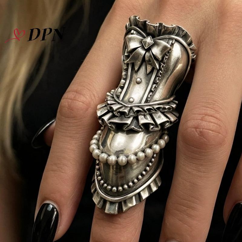 [SWTD] Vintage Gothic Armor Ring Dark Sweet Cool Unique Finger Ring สําหรับกระโปรงเอวคอสเพลย์อุปกรณ์