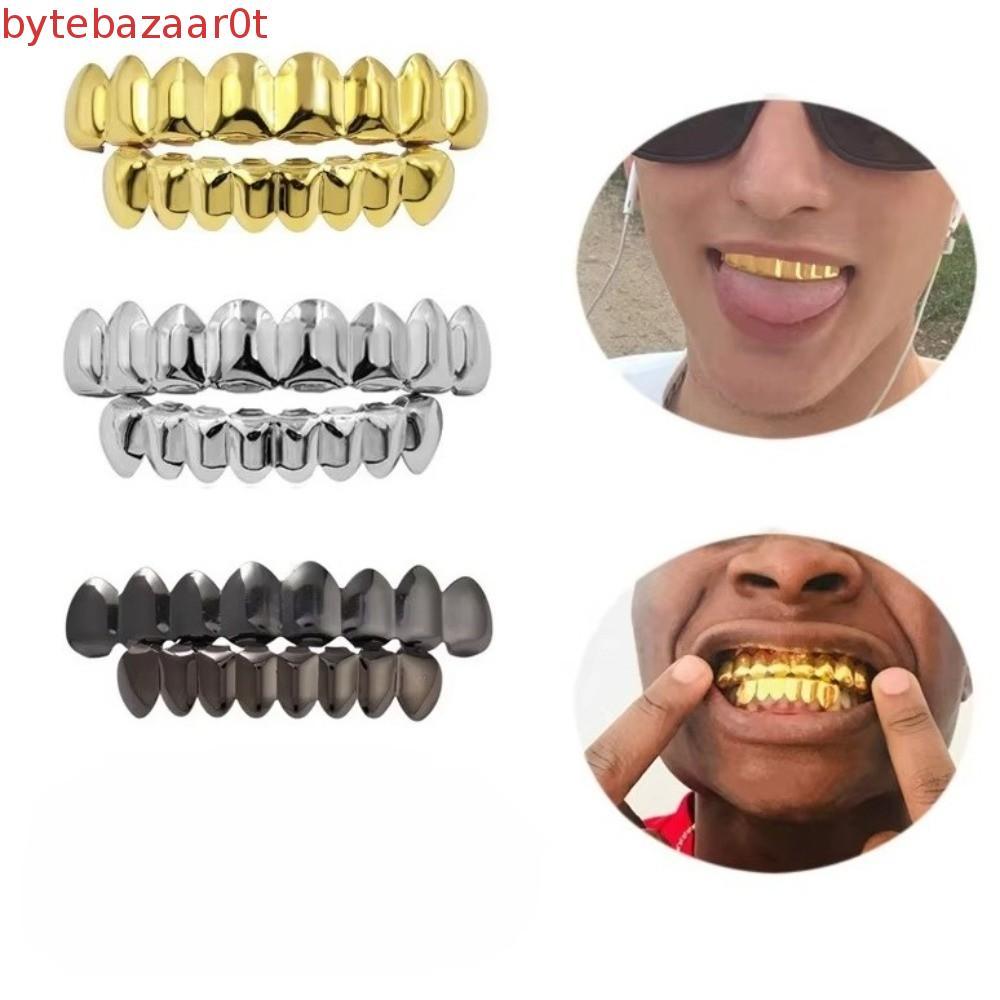 BYTEBAZAAR ฟัน Grillz ชุดด้านล่างด้านบน, Glossy เป็นมิตรกับสิ่งแวดล้อมทองแดงฟัน Grillz Caps, แฟชั่นเ