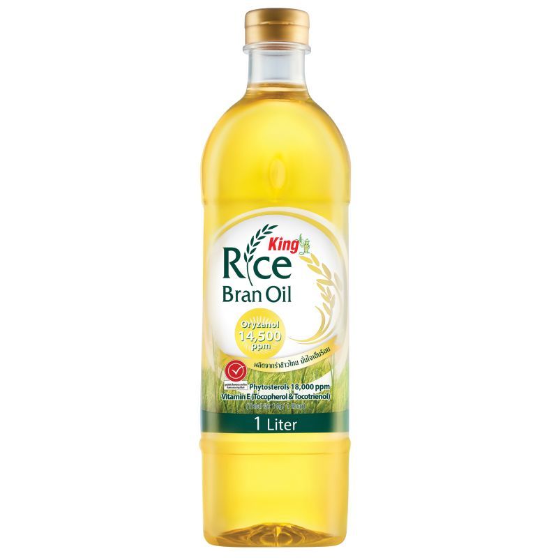 คิงน้ำมันรำข้าวชนิดโอรีซานอลสูง 1ลิตร King High Oryzanol Rice Bran Oil 1ltr.