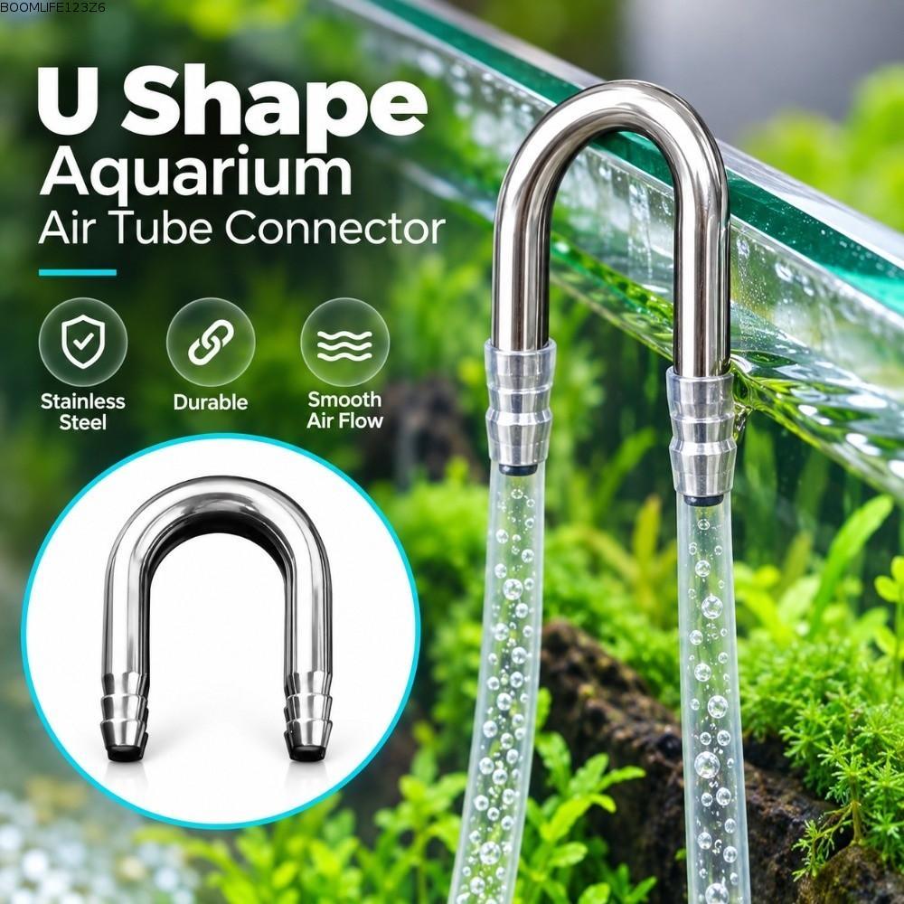 BOOMLIFE1238C Air Tube Connector, U รูปร่าง 4-5 มม.หลอด Aquarium Airline Connector, Diffuser ใช้งานร