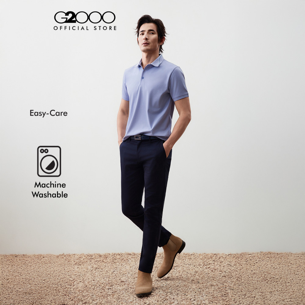G2000 เสื้อโปโลสำหรับผู้ชาย Smart Fit รุ่น 5614301261 สีฟ้าเบบี้บลู