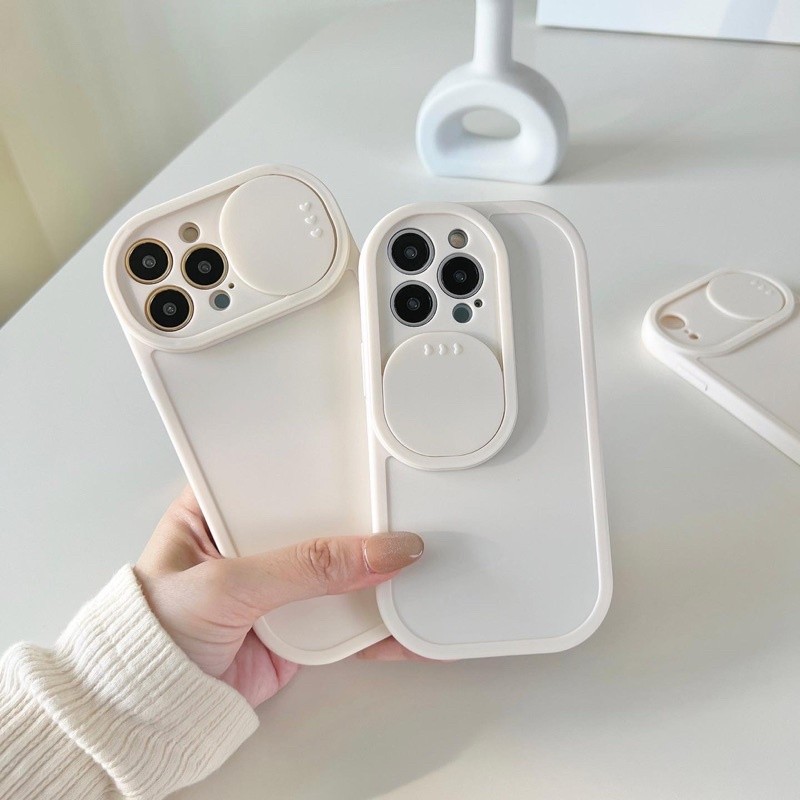พร้อมส่งในไทย🌤T4S108 เคสเปิดปิดกล้องสีครีม slide case เคสคลุมกล้อง เคสปิดเลนส์กล้อง สำหรับ IPhone เค