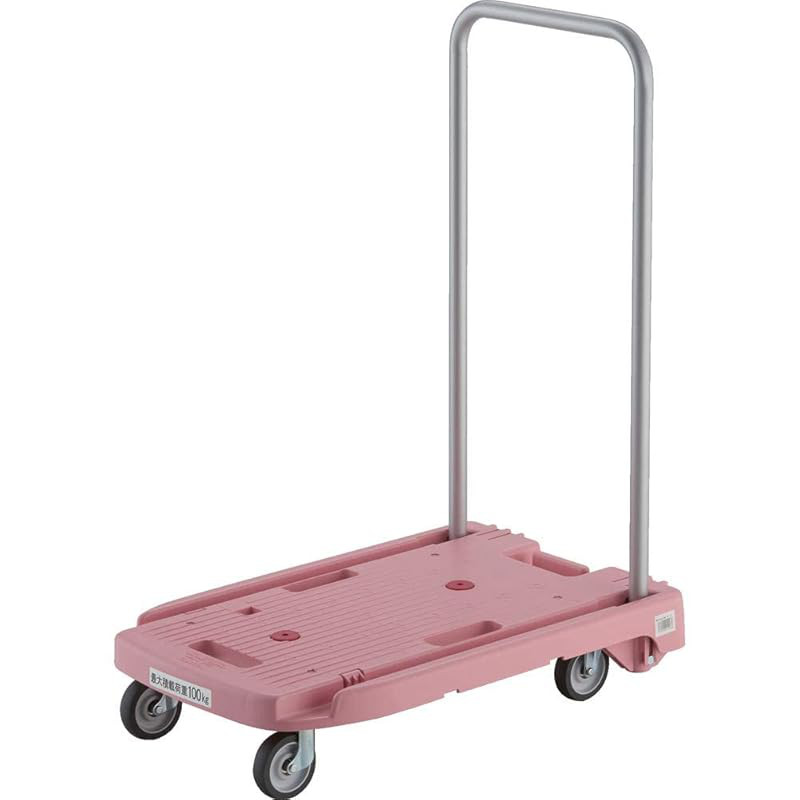 TRUSCO Resin Cart Komawarikun Low Noise G Wheels 600×390 Pink MP-6039N2-P Folding Lightweight Quiet 
