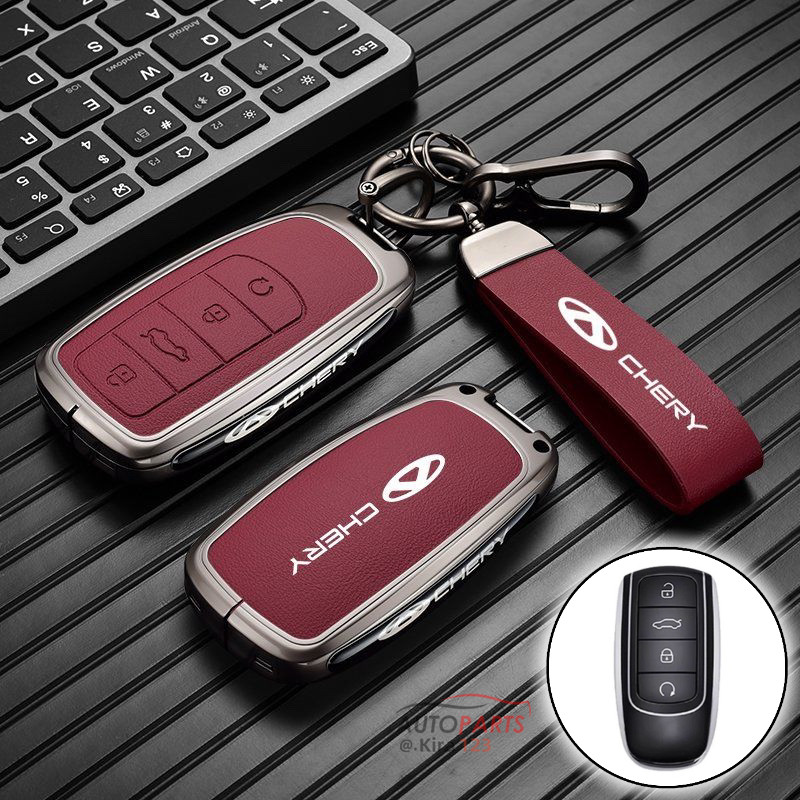 Side Logo DesignZnc Alloy Remote Car Key Case CoverพวงกุญแจหนังสําหรับChery tiggo 7 8 Pro Eomoda 5 E