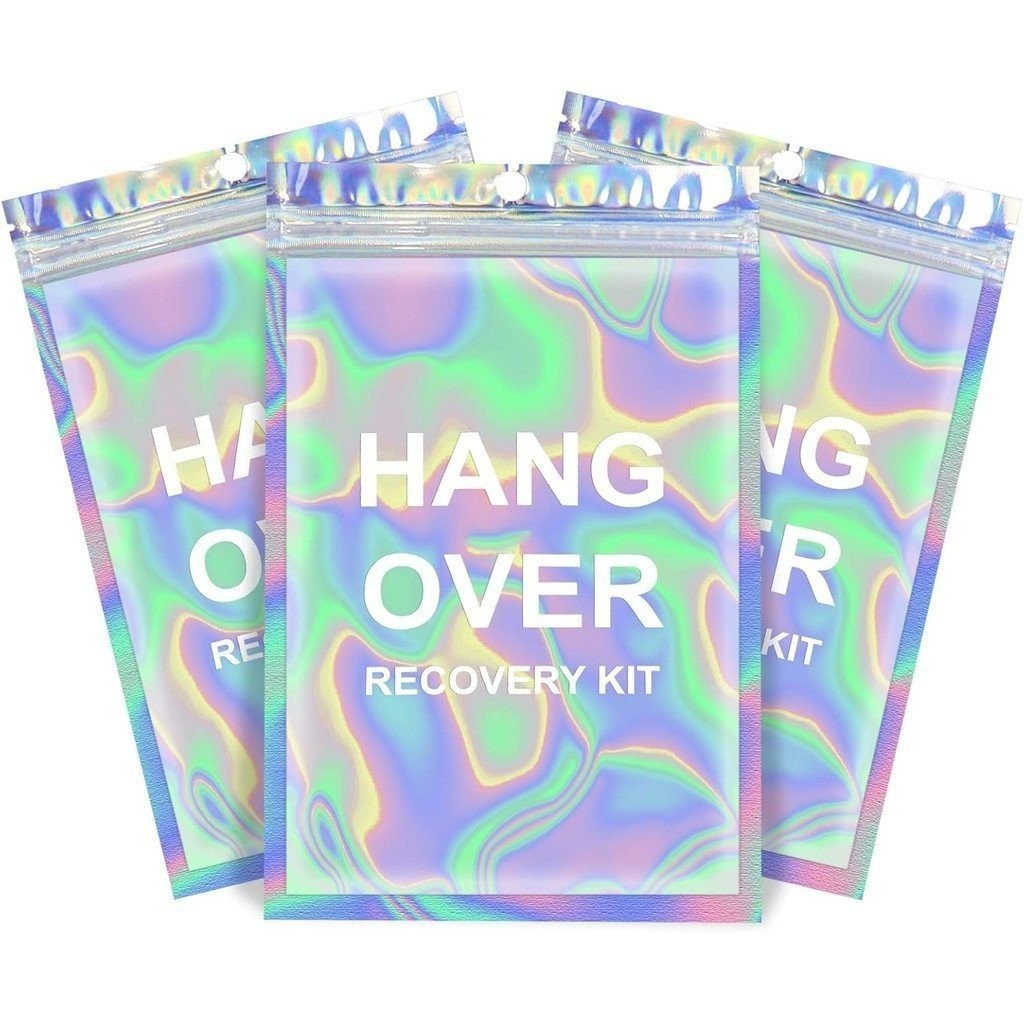 Hangover Kit กระเป๋า 20 ชิ้น Holographic Hang Over Recovery กระเป๋า Bachelorette Party Supplies ของข