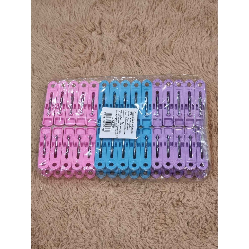 🚚ส่งจากไทย กิ๊บหนีบผ้า 1แพ็ค 20,30,60 ตัว ที่หนีบผ้าพลาสติก ตัวหนีบ ไม้หนีบ ไม้หนีบผ้า ไม้หนีบพลาสาติก หนีบผ้า - รูปที่ 2