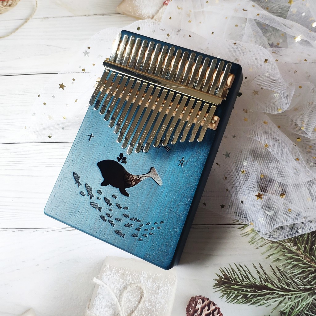 นวมชกมวย ชกมวยไฟฟ้า 17-Tone Thumb เปียโน Kalimba เริ่มต้นเครื่องดนตรีของขวัญเด็ก Kalimba Acacia ไม้น