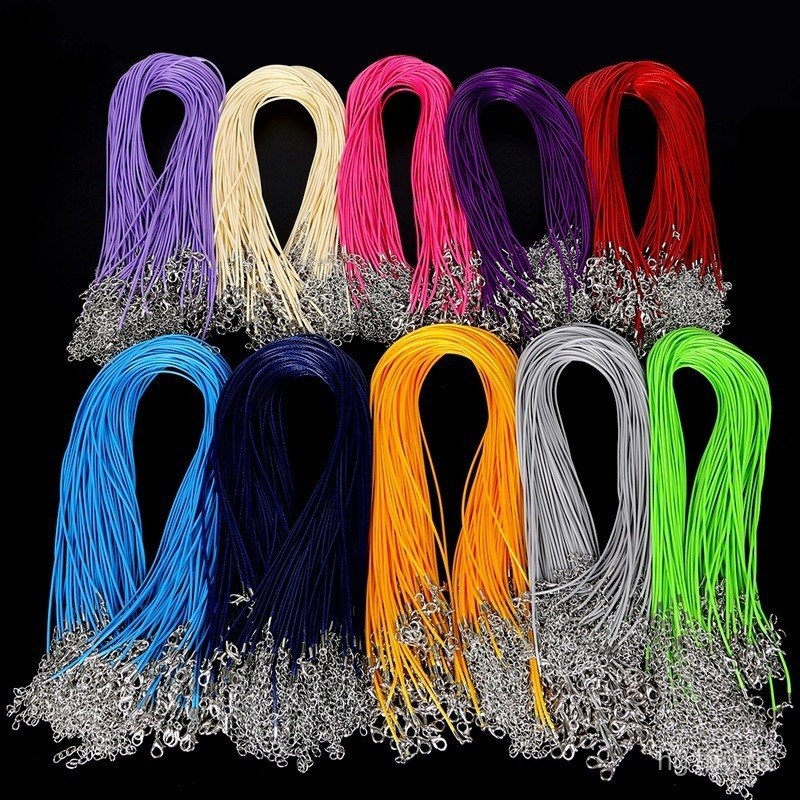 จี้สร้อยคอ 1.5-2mmDIY อุปกรณ์เสริมด้ายขี้ผึ้งทําด้วยมือเกาหลีสร้อยคอเชือก E18 Lobster Clasp เชือกหนั