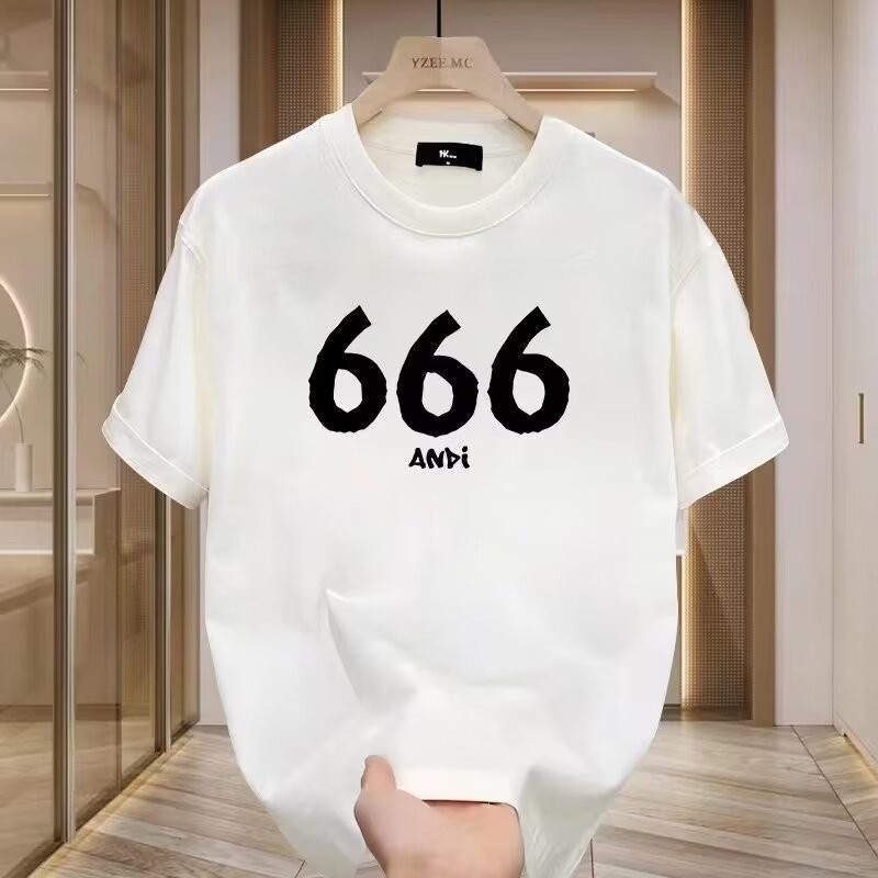 2025 NEW Men's Summer Short Sleeve New T-Shirt Daily Trendy Fun Digital Print Loose Round Neck Versa