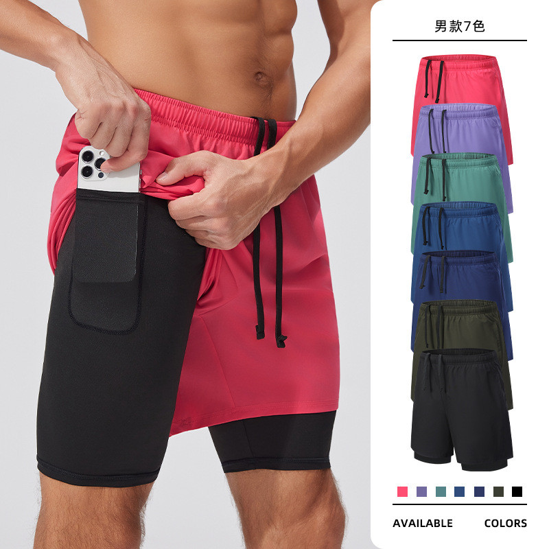 Outdoor Running Exercise Shorts plus Size Breathable Training Pants Men's Elastic Lining Anti-Exposu