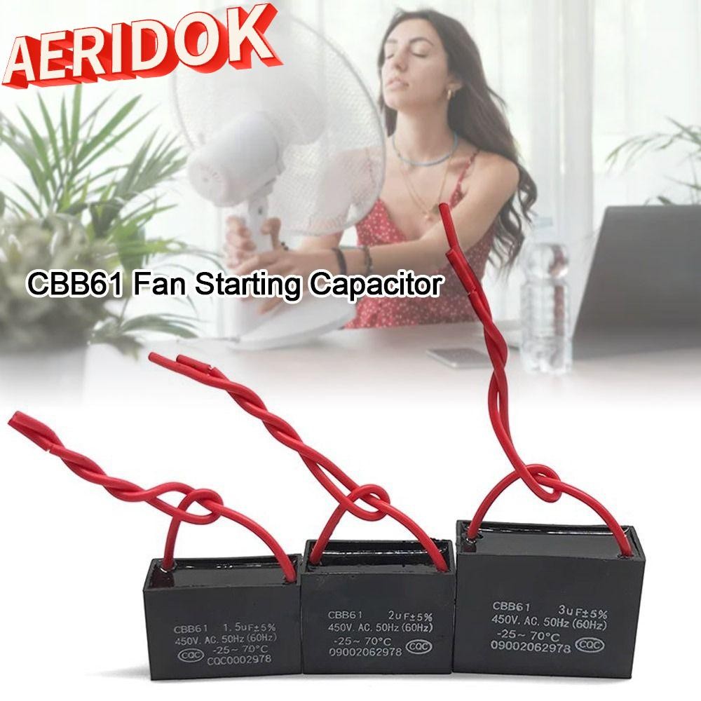 AERIDOK Capacitor, CBB61 พัดลมเพดานไอเสียเริ่ม Capacitor, คุณภาพสูง 450V 1/1.2/1.5/2/2.5/3/3.5/4/5/6