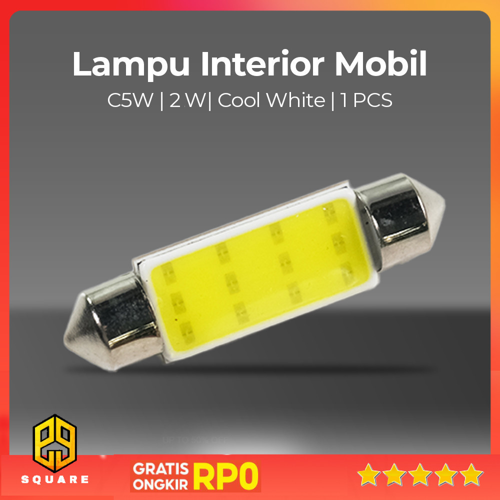 ไฟภายในรถ LED แผ่นโดมไฟ C5W 2W Cool White 1 PCS - BA9S Original 99 Square