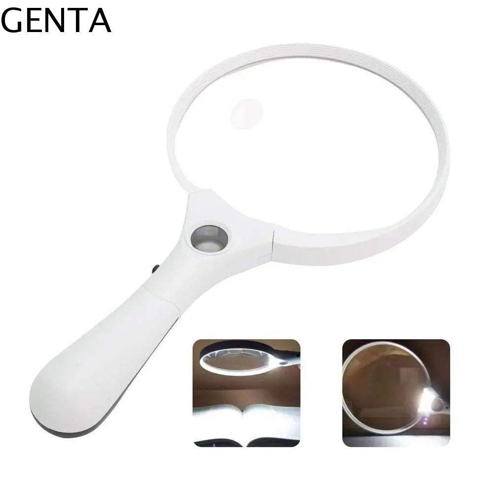 GENTA 25x แว่นขยาย,ขนาดใหญ่พิเศษพร้อมไฟ 3LED แว่นขยายแบบใช้มือถือ,อเนกประสงค์ 2X 4X 25X HD 137 มม.Lo