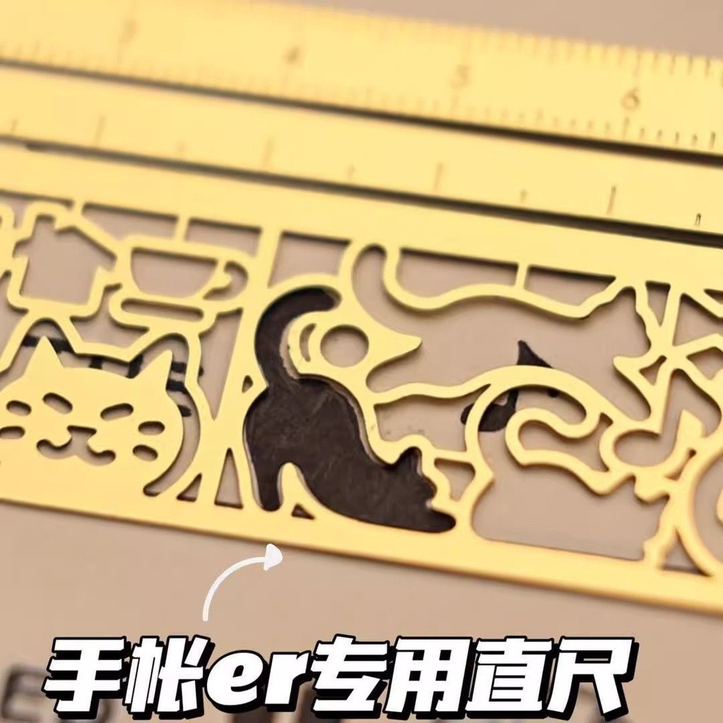 Hollow Multi-Function Ruler Cat Template Handbook ไม้บรรทัดแม่แบบพิเศษของขวัญมูลค่าสูงเครื่องเขียนโร