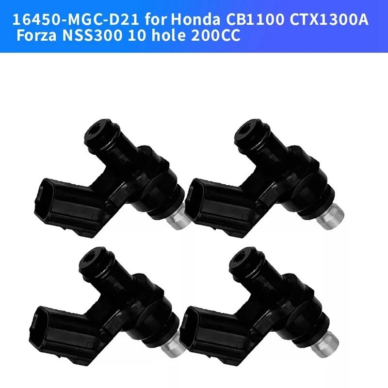 4 ชิ้น 16450-MGC-D21 รถจักรยานยนต์หัวฉีดน้ํามันเชื้อเพลิงสําหรับ Honda CB1100 CTX1300A Forza NSS300 