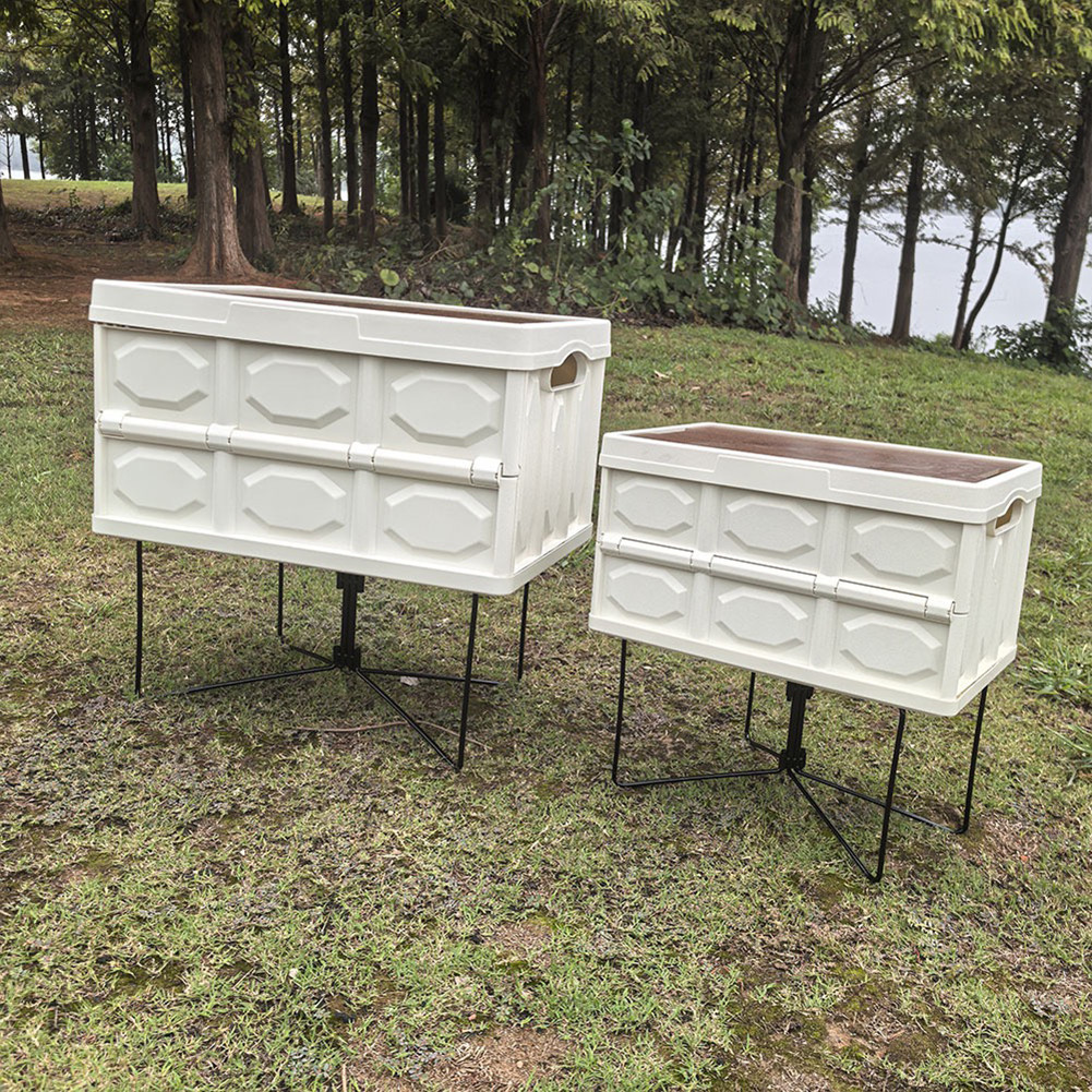 ขาตั้งกล่องอลูมิเนียมอัลลอยด์ พับเก็บได้ง่าย ใช้สะดวกในการเดินทางและประกอบอาหาร (สีดำ) - รูปที่ 7