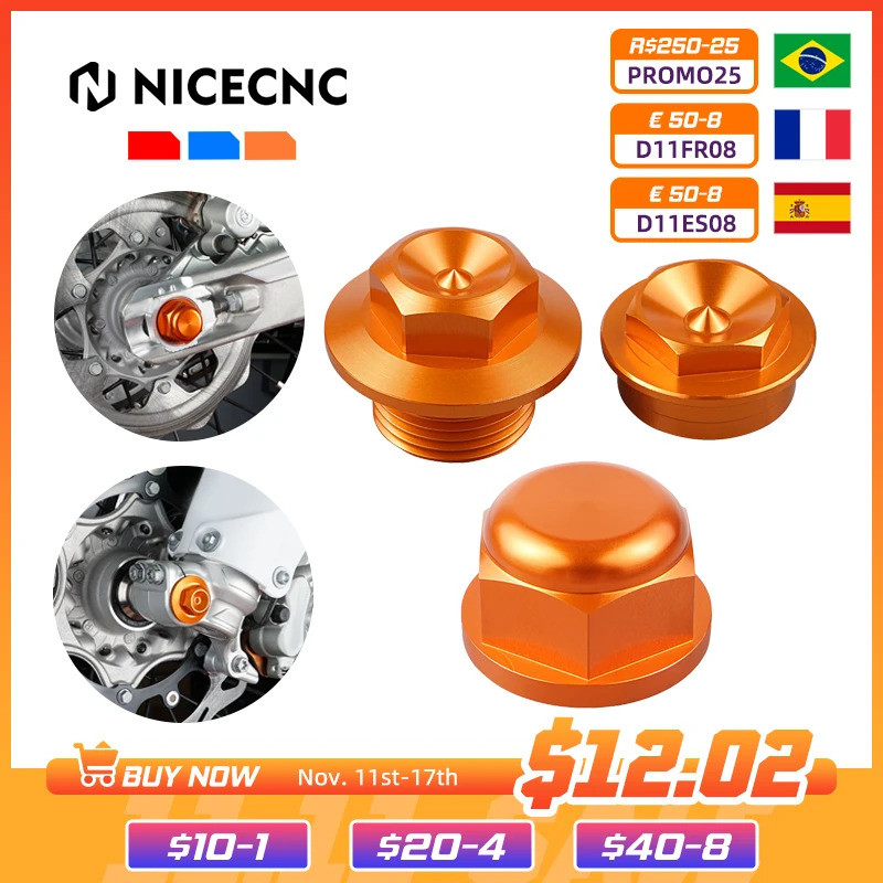 รถจักรยานยนต์ M20x1.5 ด้านหน้าด้านหลังเพลาอ่อนนุชสกรูสําหรับ KTM EXC EXCF XC XCF SXF XCW TPI หกวัน 1