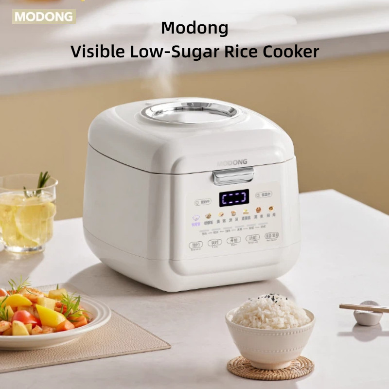 Modong หม้อหุงข้าวน้ําตาลต่ํา 2L ซุปข้าวแยกในครัวเรือน Non-Stick หม้อหุงข้าวต้านเชื้อแบคทีเรียกรองควบคุมน้ําตาลนึ่งข้าว Cook
