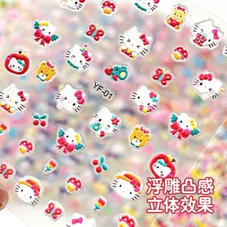 Crazy Animal City 5D สามมิติส่องสว่างนูนสติกเกอร์แต่งเล็บ Kuromi การ์ตูน Mini ตกแต่งสติกเกอร์ iPhone