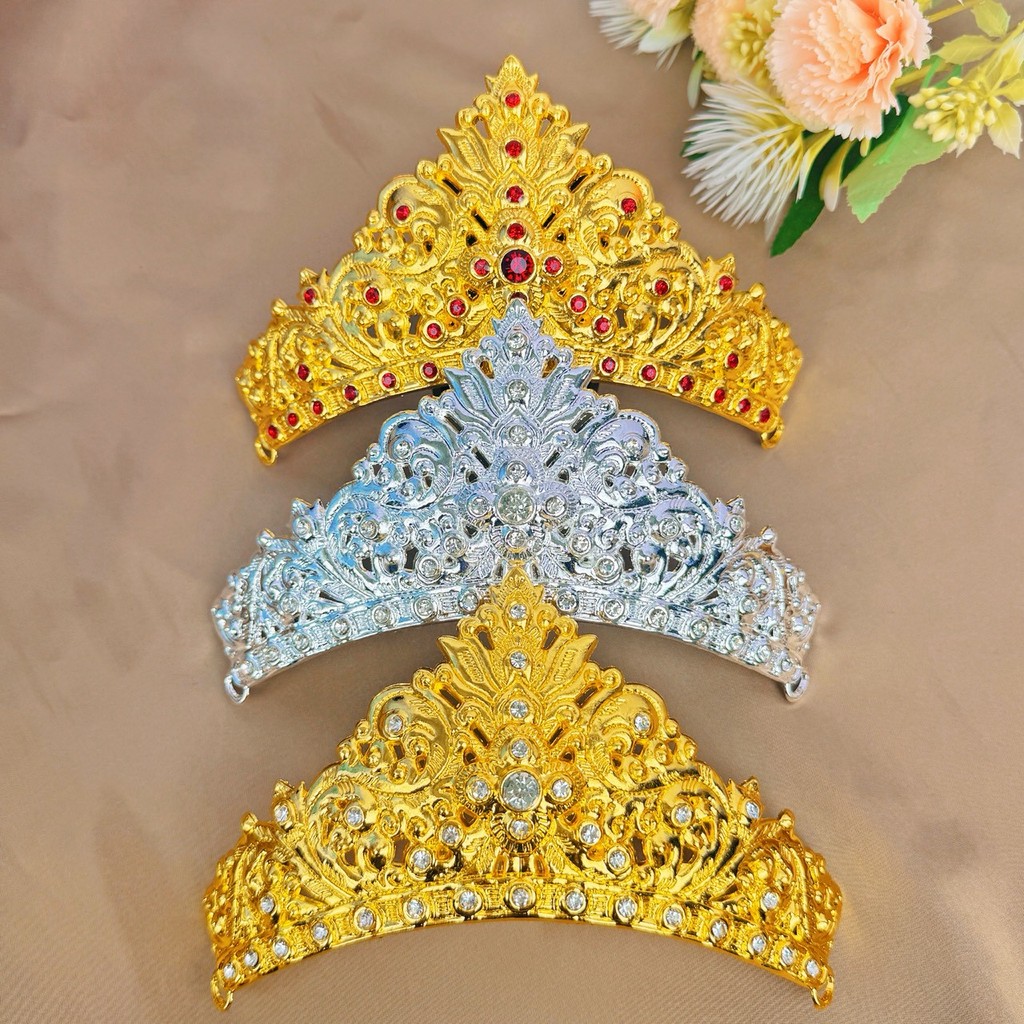 Vintage jewelry กะบังหน้าเครื่องประดับผม มงกุฎชุดไทยเพชร มงกุฎ
