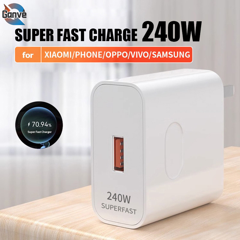 Ganve Huawei Charger ชุด 300 W/240 W/120 W Charger 6A สายชาร์จประเภท C iOS Micro ถึง USB 300 W 240 W